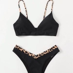 shein cheetah bikini set